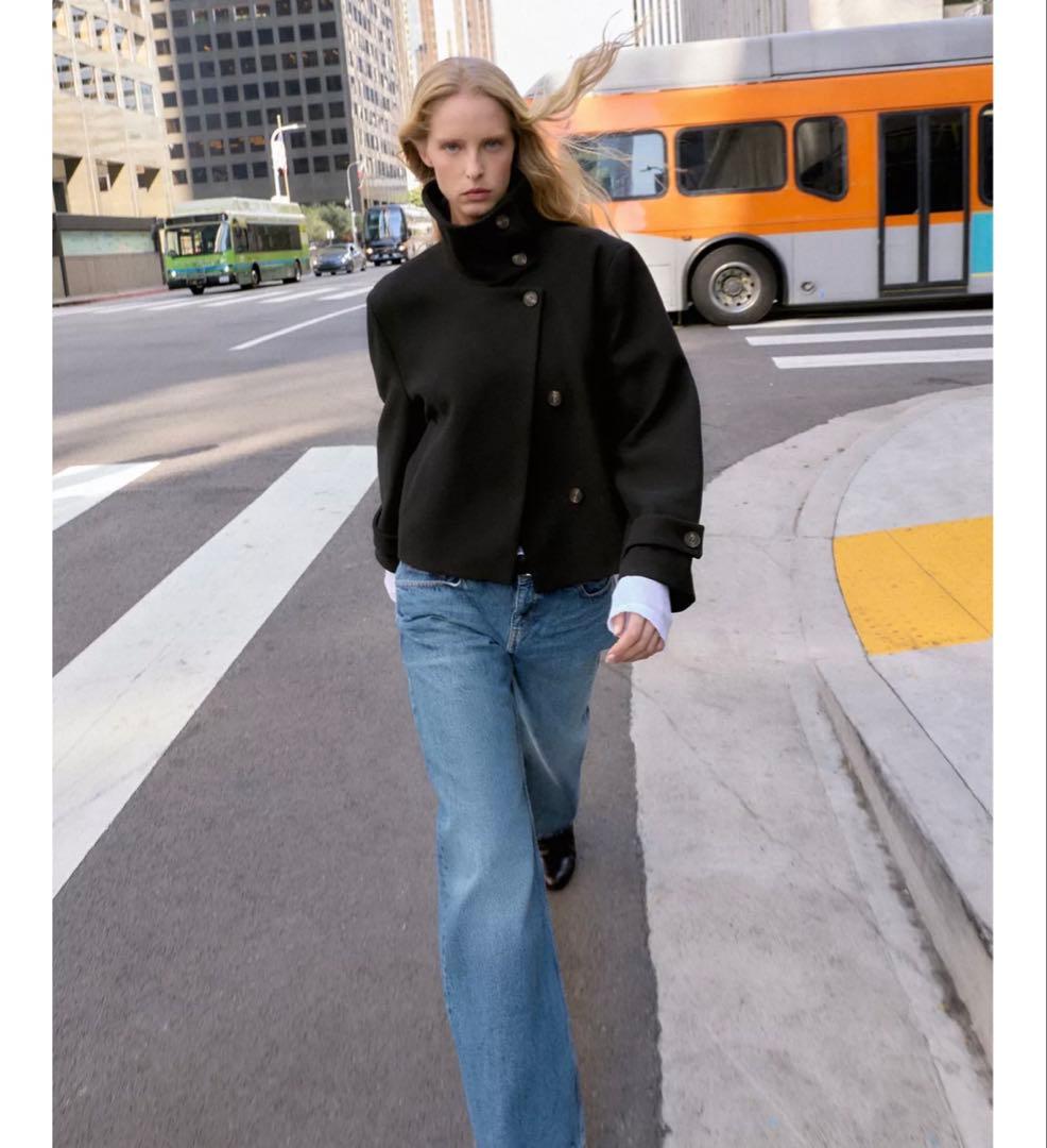 ハイネックショートコート　ZARA