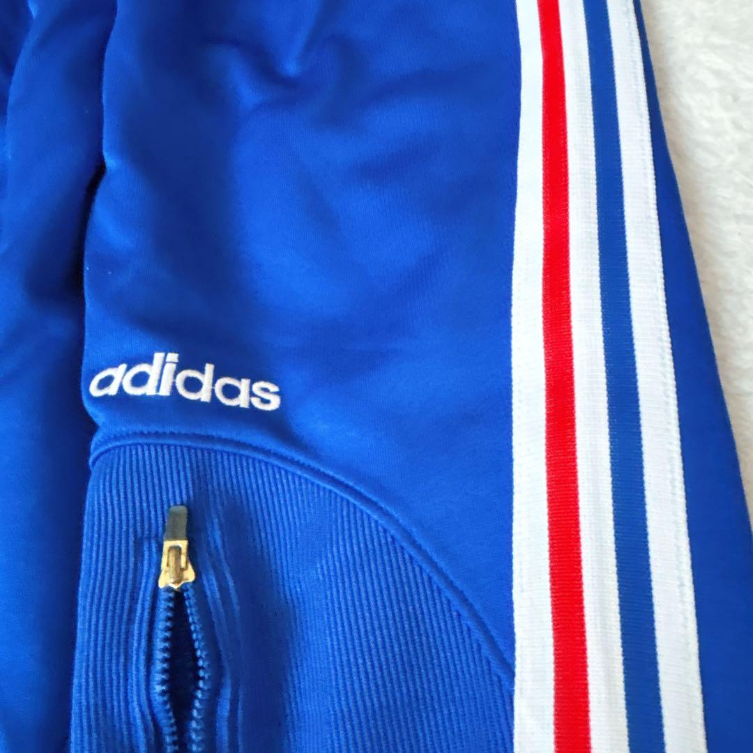 80s アディダス ヴィンテージ セットアップ ジャージ ブルー トリコロール