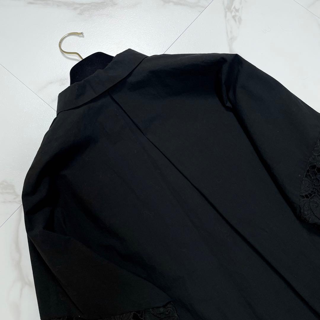 新品タグ付✨BEARDSLEY ビアズリー 袖レースシャツ ブラウス ブラック