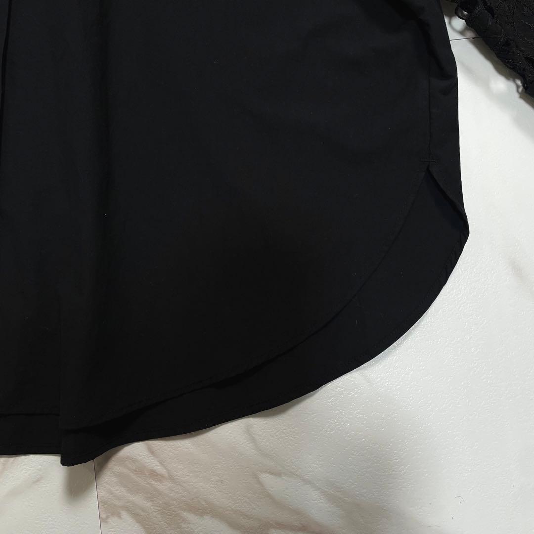 新品タグ付✨BEARDSLEY ビアズリー 袖レースシャツ ブラウス ブラック