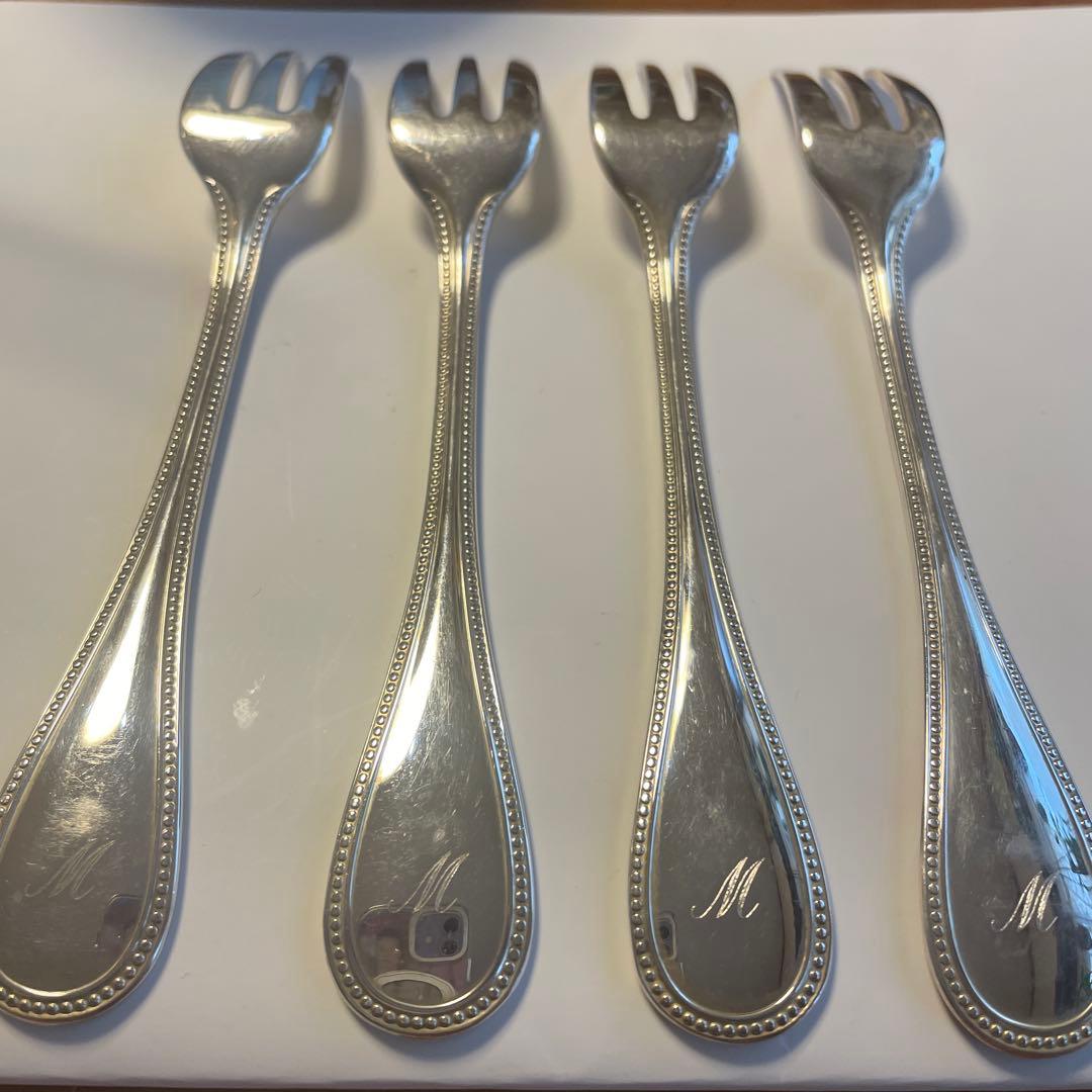 クリストフル　パール　ケーキフォーク　4本セット