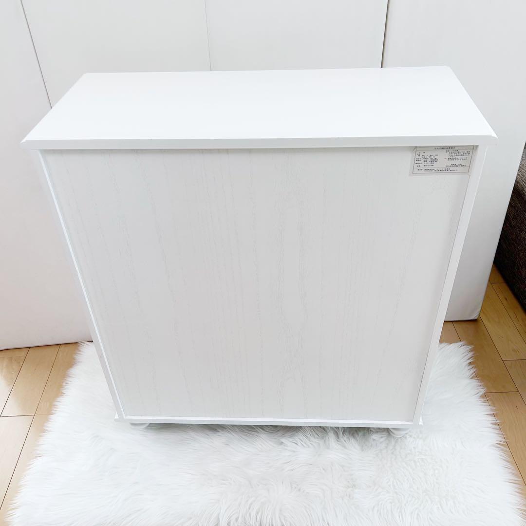 HAGIHARA 姫家具　ホワイト家具　白家具　5段チェスト　ロココ　幅80 桐