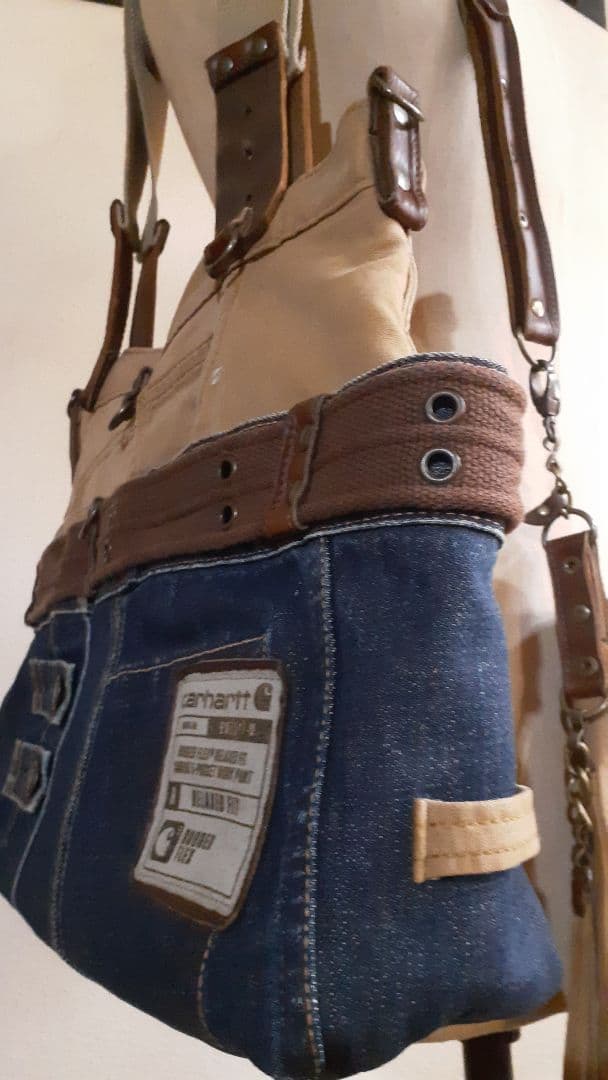 デニムリメイク★★★OUOUTDOOR VINTAGE 肩掛けトート&腰袋付き