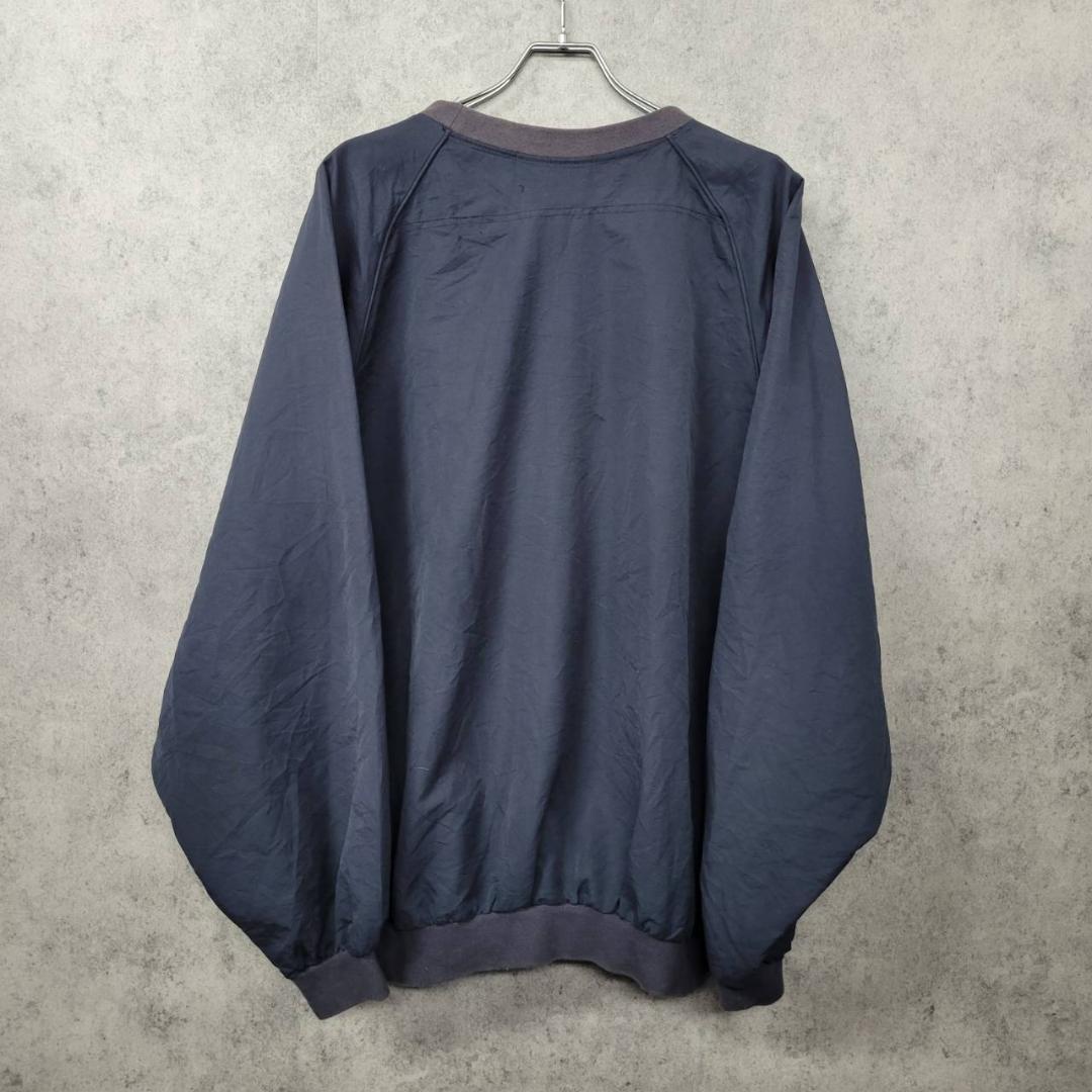 【90s 古着】ナイキ 刺繍 ナイロンジャケット ネイビー×レッド XL