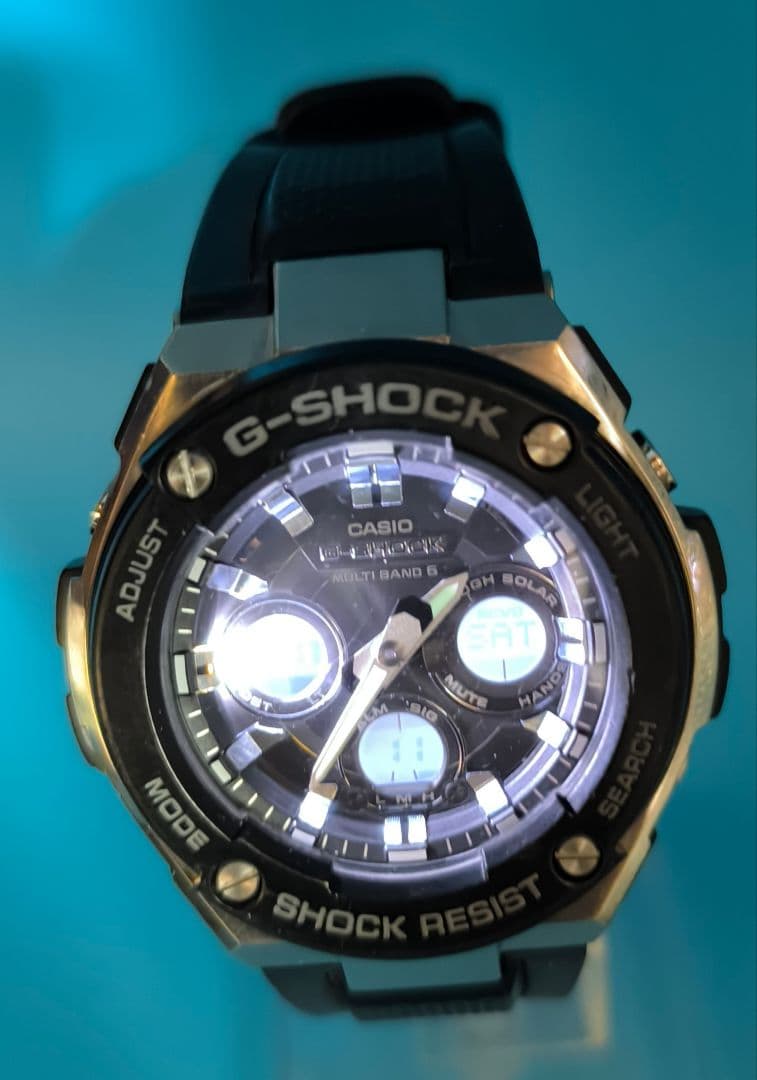 ジーショックG-STEEL 電波ソーラー GST-W300-1AJF ブラック