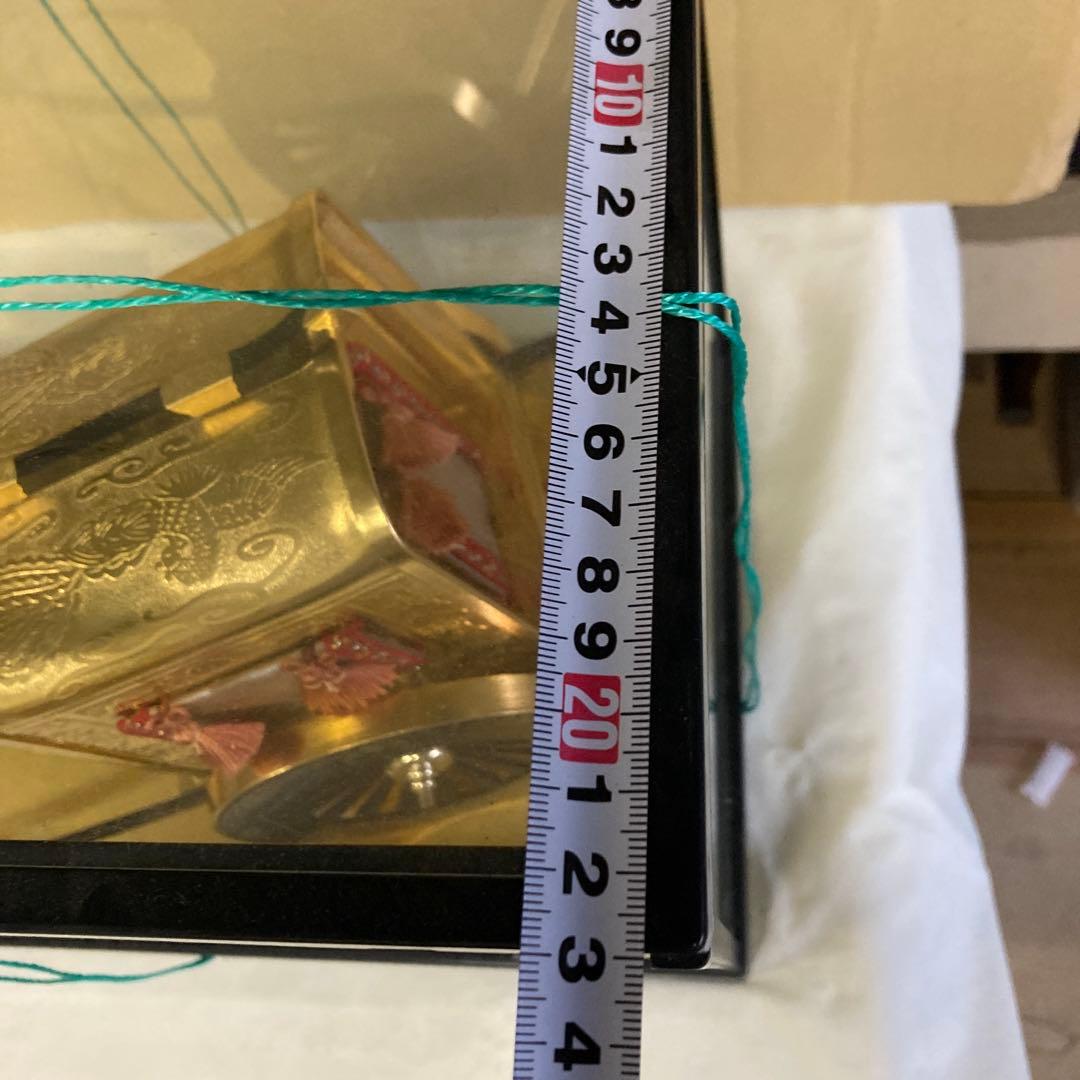 天社御所車 置物 金色装飾