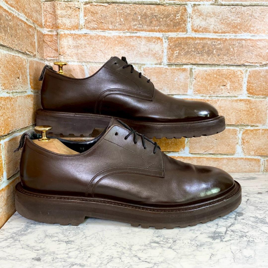 【人気メンズブランド革靴】WH ダークブラウン　プレーントゥ　85　27.0㎝