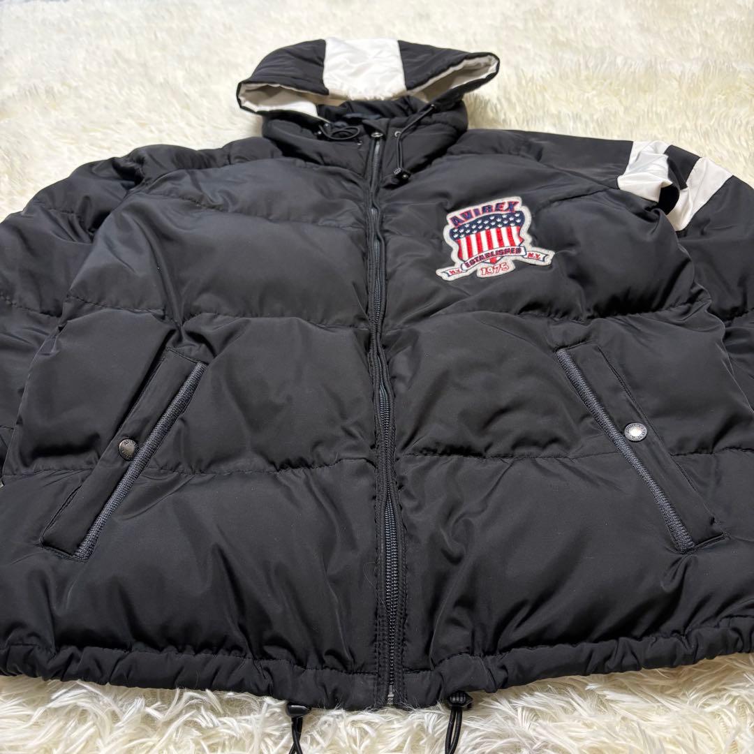 AVIREX アヴィレックス ダウンジャケット 中綿 アーチロゴ 刺繍 ワッペン