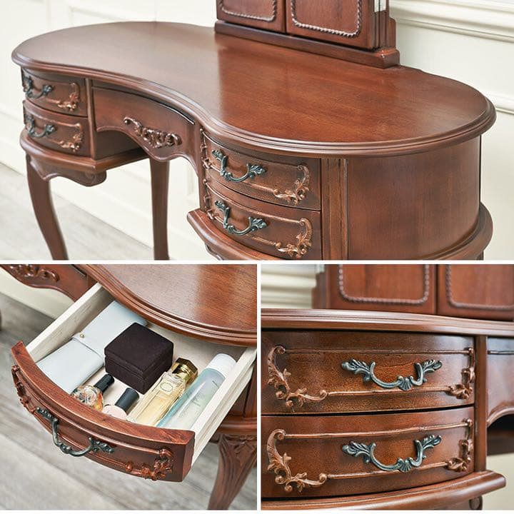 新品　ドレッサー　エレガント　天然木　お姫様　おしゃれ　お洒落