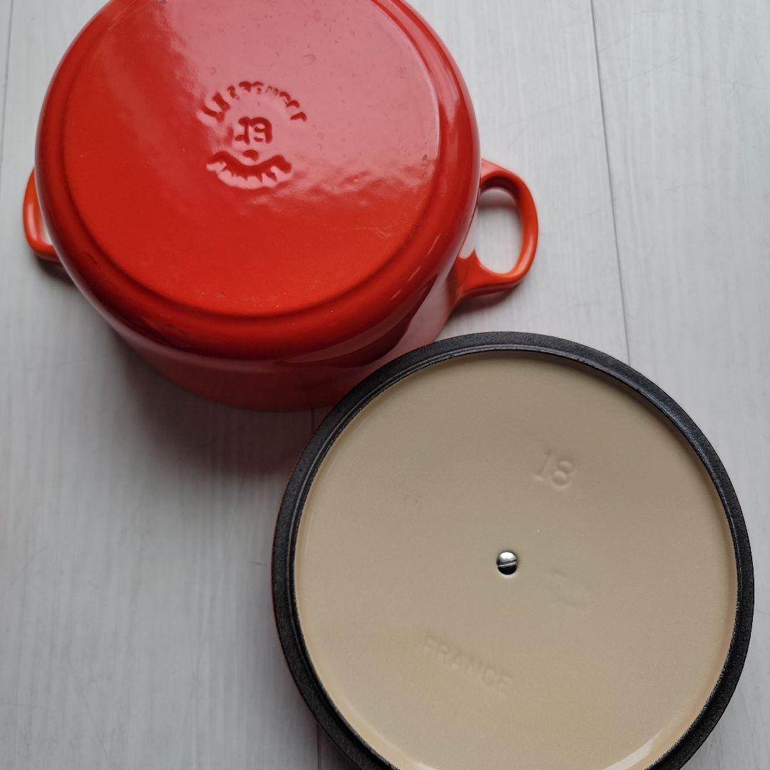 ★LE CREUSET★ル・クルーゼ★　オレンジ 調理鍋★　サイズ18★