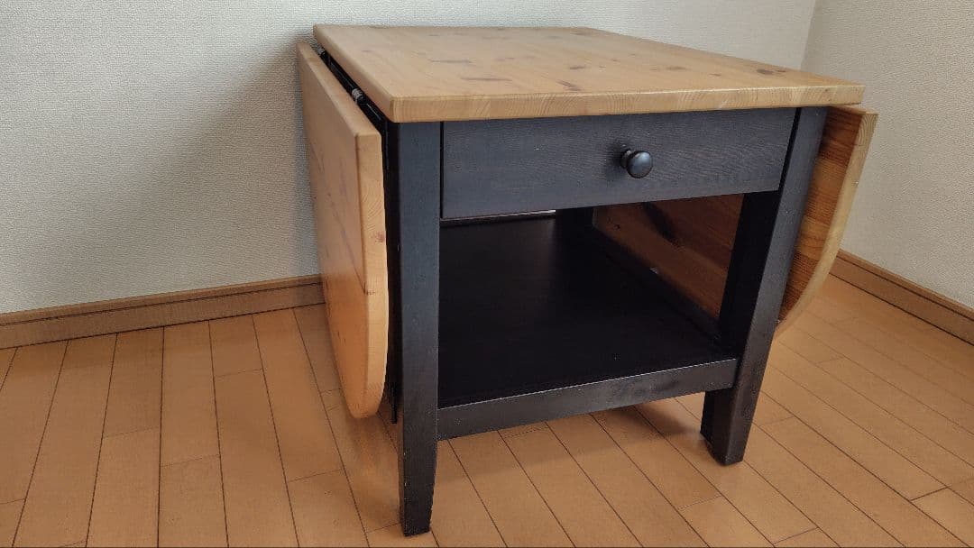 IKEA 折りたたみ式楕円形テーブル 引き出し付き(神奈川直接お渡し可)