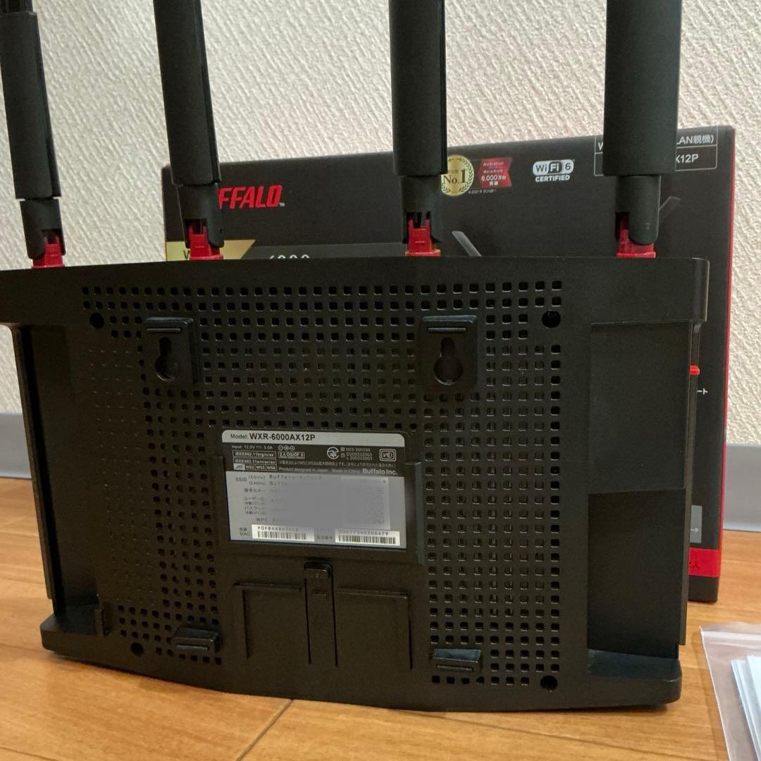 バッファローWi-Fi6無線ルーター WXR-6000AX12P 完動美品