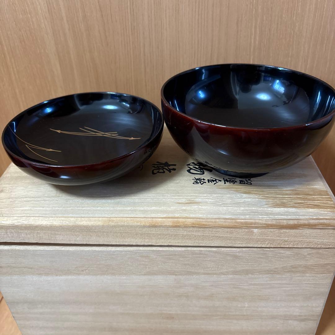 お値下げ！吉田年男　會津塗　会津塗　特別製　吸物椀　5個セット