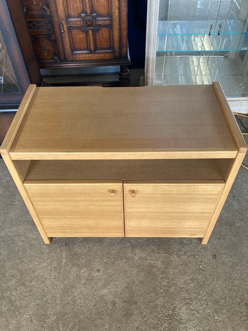 浜本工芸　キャビネット　収納扉付き　プリンター、電話台等　コンセント6口付き