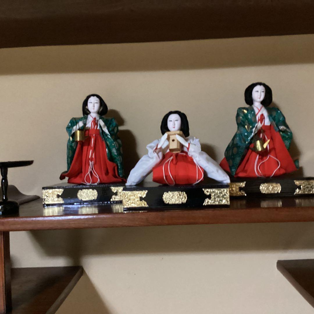 O-36 竹原文楽　ひな祭り 雛人形セット　三人官女と五人囃子