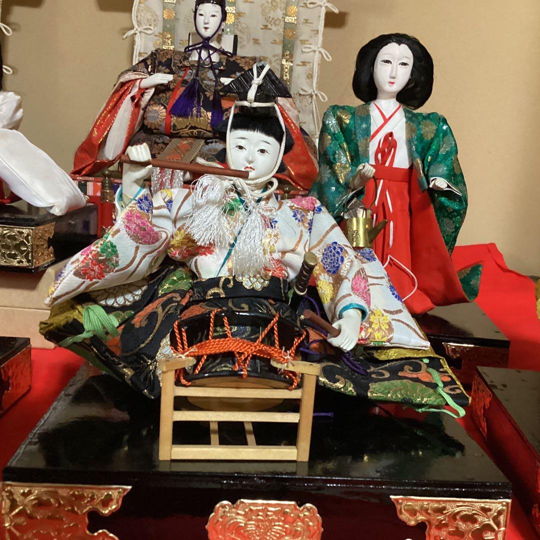 O-36 竹原文楽　ひな祭り 雛人形セット　三人官女と五人囃子