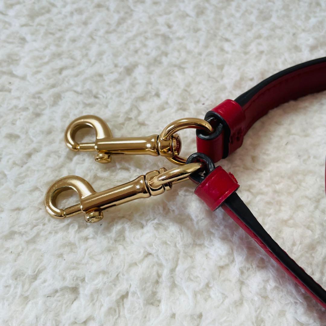 【美品】coach ミニボストン 2way ショルダーバッグ シグネチャー 赤