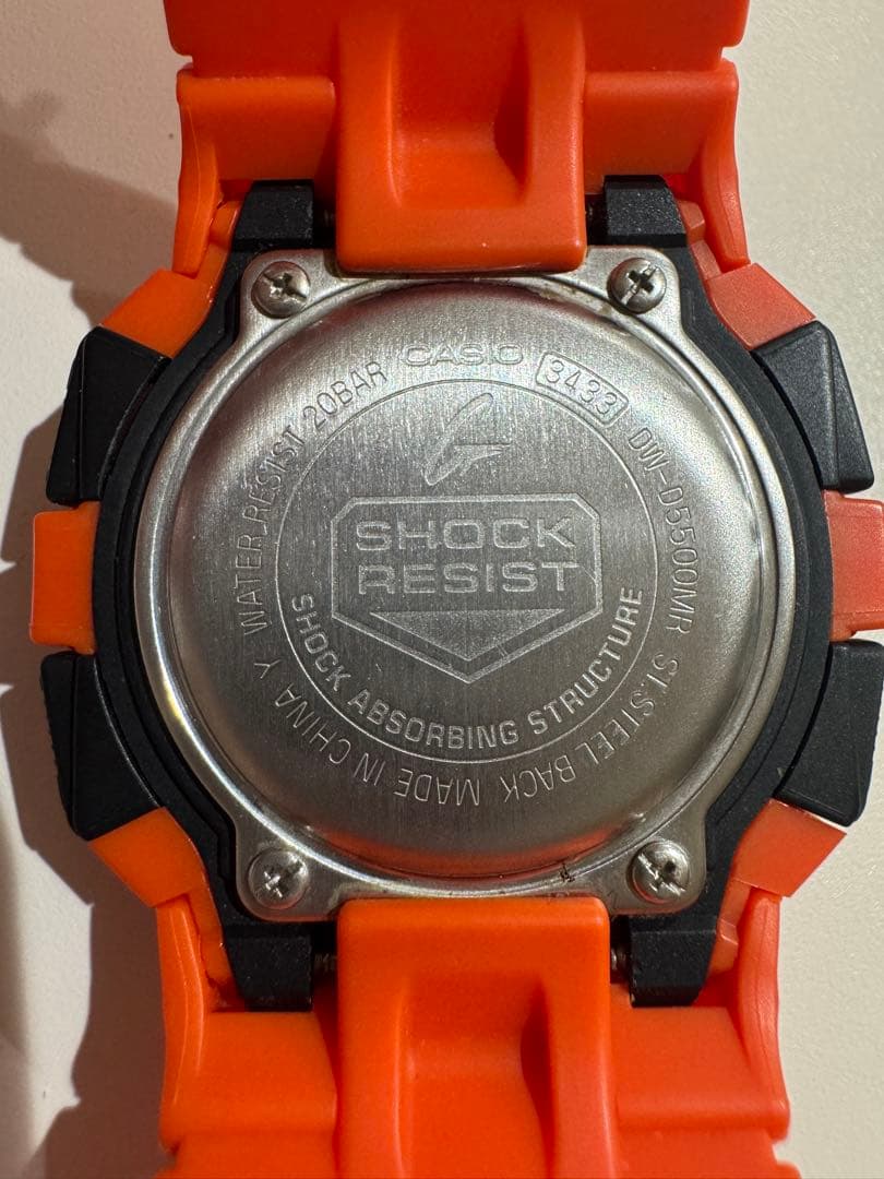 【美品】廃盤 カシオ G-SHOCK DW-D5500MR レスキューオレンジ