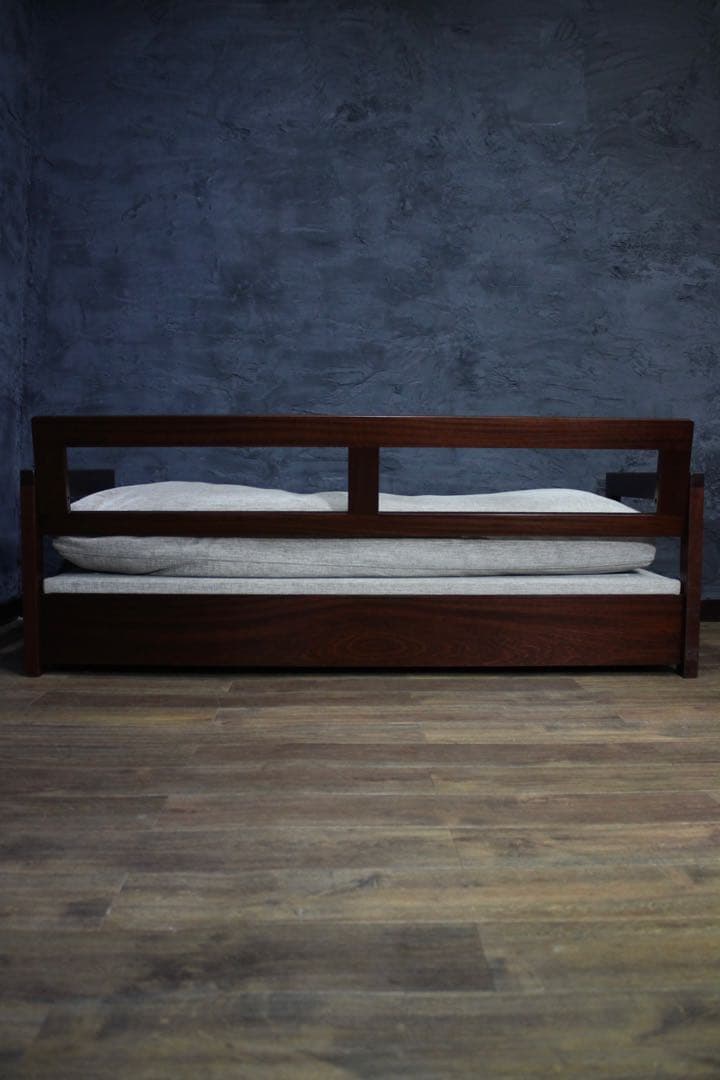 首都圏送無料〜ケユカフェザークッション 収納空間付き 20万 天然木 ソファ