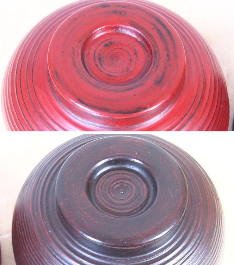 【未使用】越前漆器 五代目錦壽 山岸厚夫作 荒挽汁椀2客 根来/曙 雑煮椀 漆器