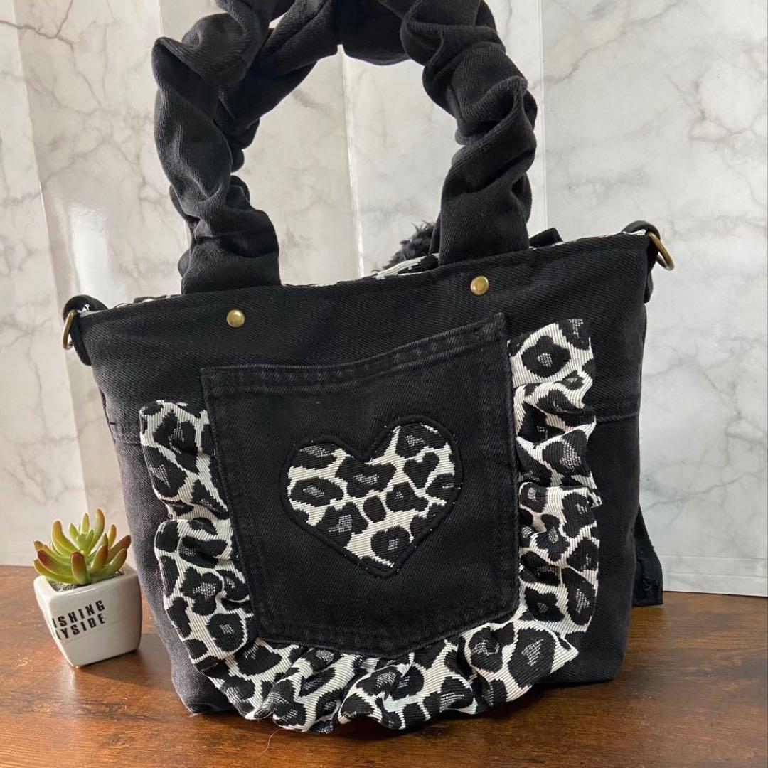 喜*ん様 コヤンイサムチョン 【デニムリメイク】フリルバッグ ハンドメイド