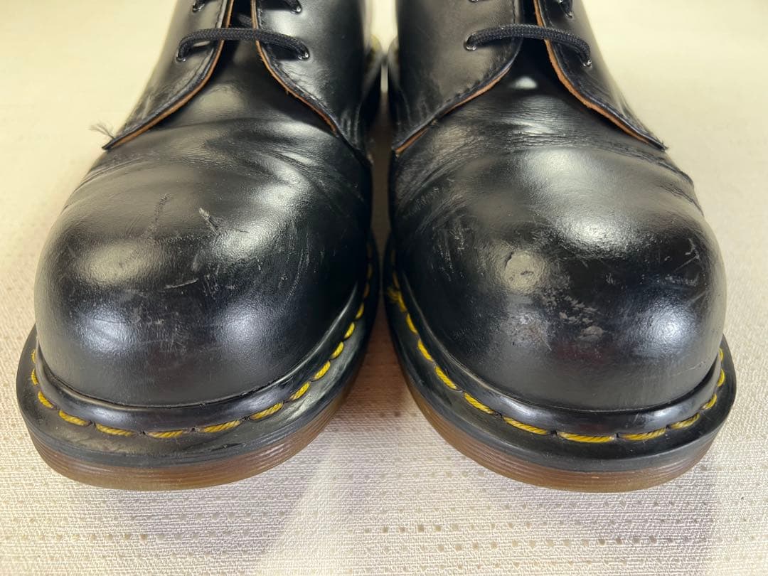 UK9_28cm Dr.Martens スチールトゥ 3EYESHOE 3ホール
