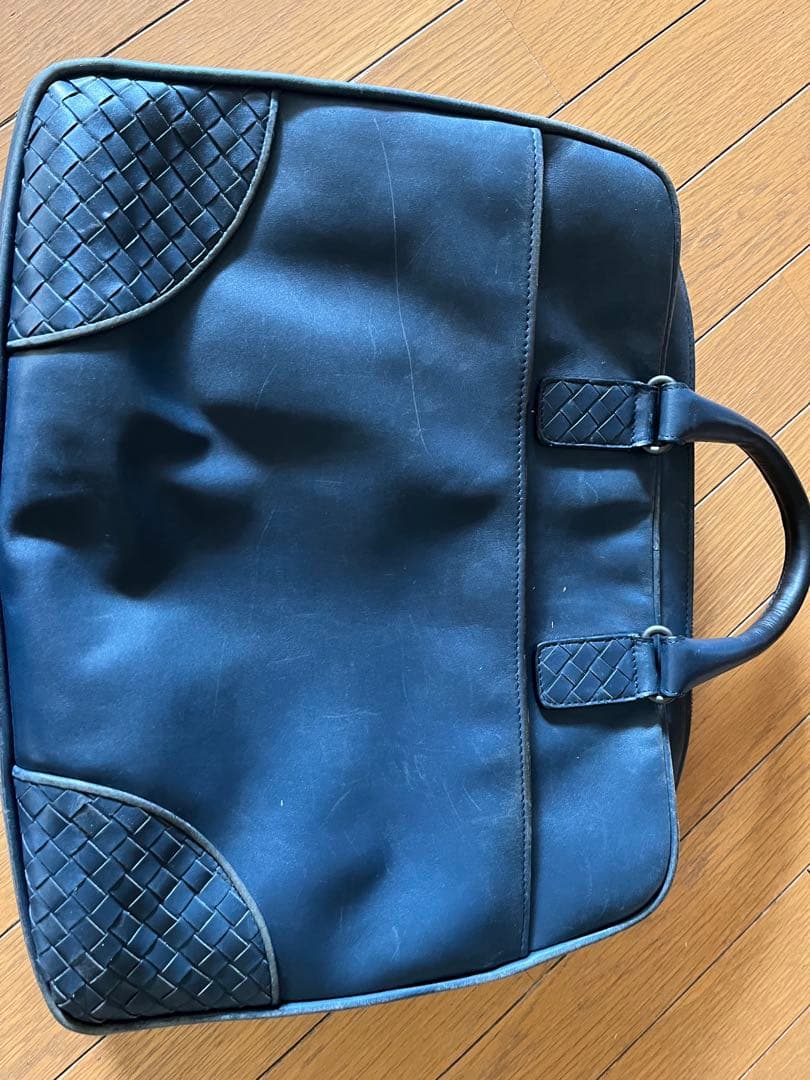 年内最終　値下げ。レザー ビジネスバッグ ブルー　ボッデガヴェネタ