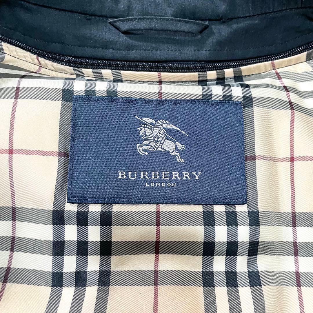 【美品】バーバリーロンドン フーデッドコート XLダウンライナー ノバチェック