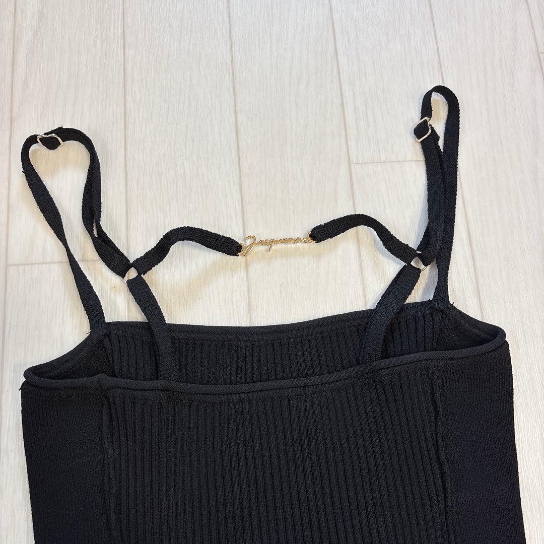 新品 JACQUEMUS ジャックムス リブ編み キャミソール ブラック 34