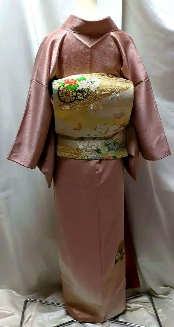 訪問着５点セット　正絹　袷　金彩模様