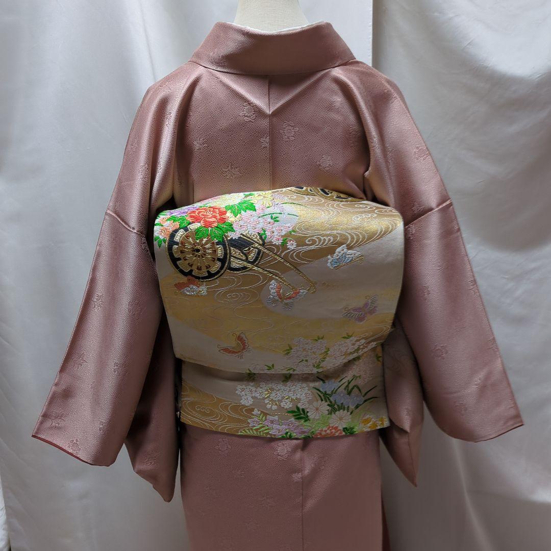 訪問着５点セット　正絹　袷　金彩模様