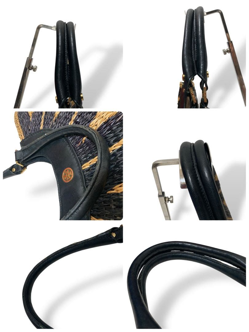 【美品】トリーバーチ　かごバッグ　三日月　ハーフムーン　レザー　ロゴ金具　肩掛け