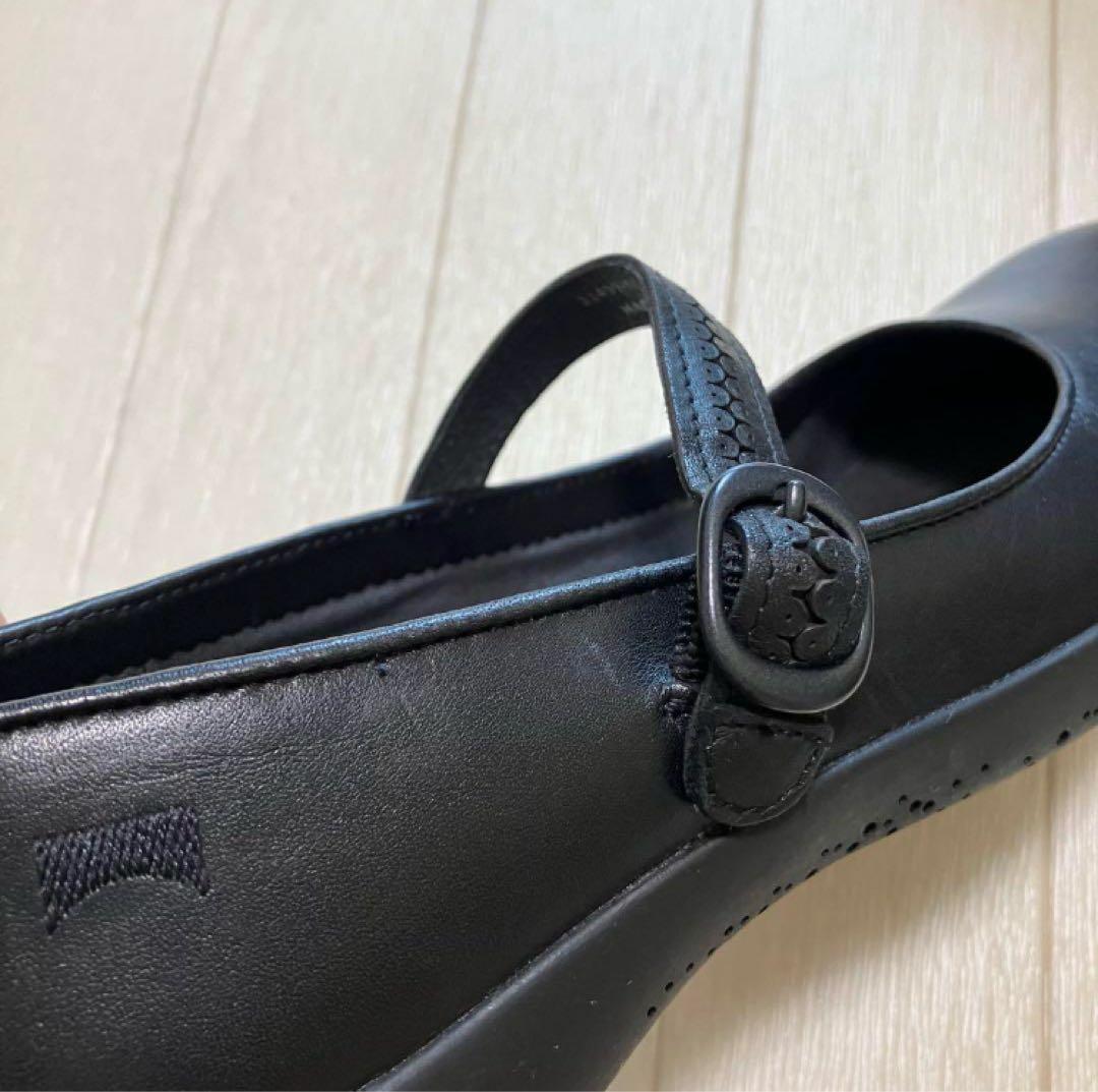 【美品】カンペール CAMPER スパイラルコメット フラットシューズ36黒