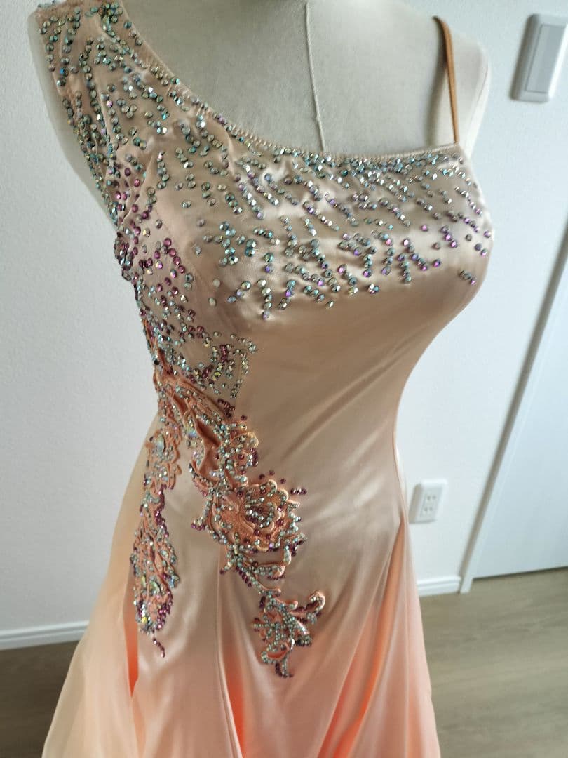 社交ダンス　サーモンピンクスタンダードドレス☆