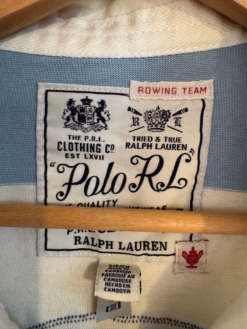 Ralph Lauren ラガーシャツ 青と白 ストライプ