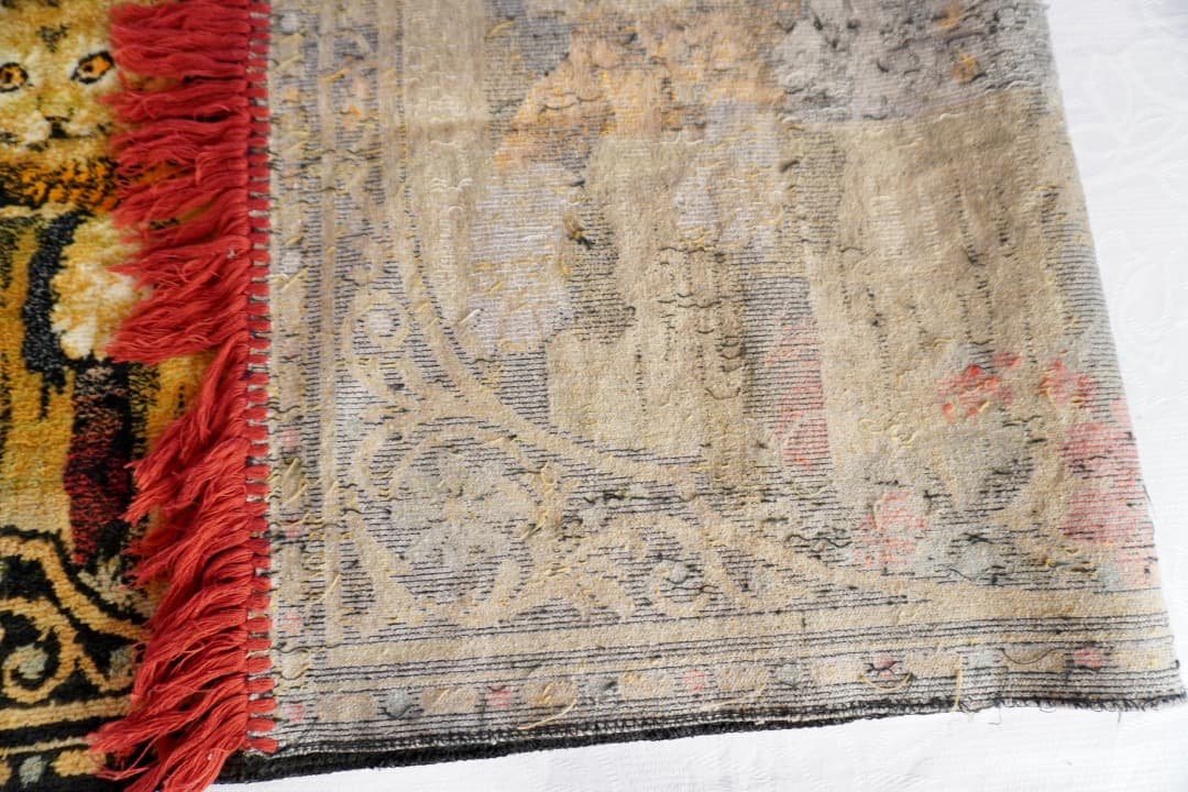 フランス ヴィンテージ 6匹の猫のタペストリー ラグ