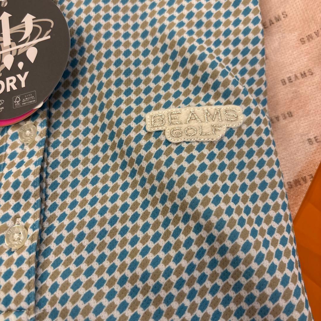 BEAMS GOLF 吸湿速乾ポロシャツ 水色