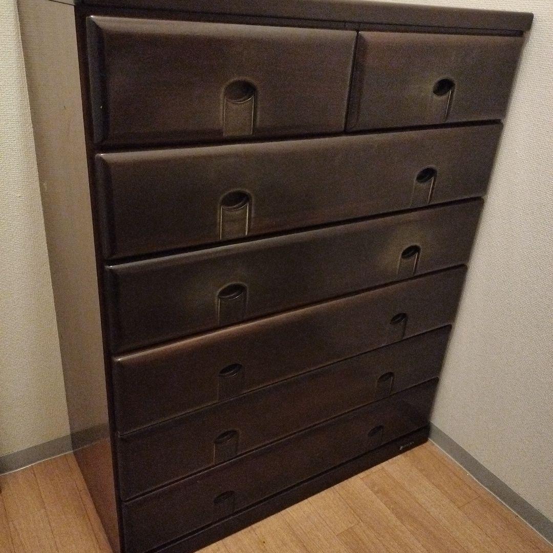 大塚家具★ダークブラウン 6段チェスト 桐タンス着物収納
