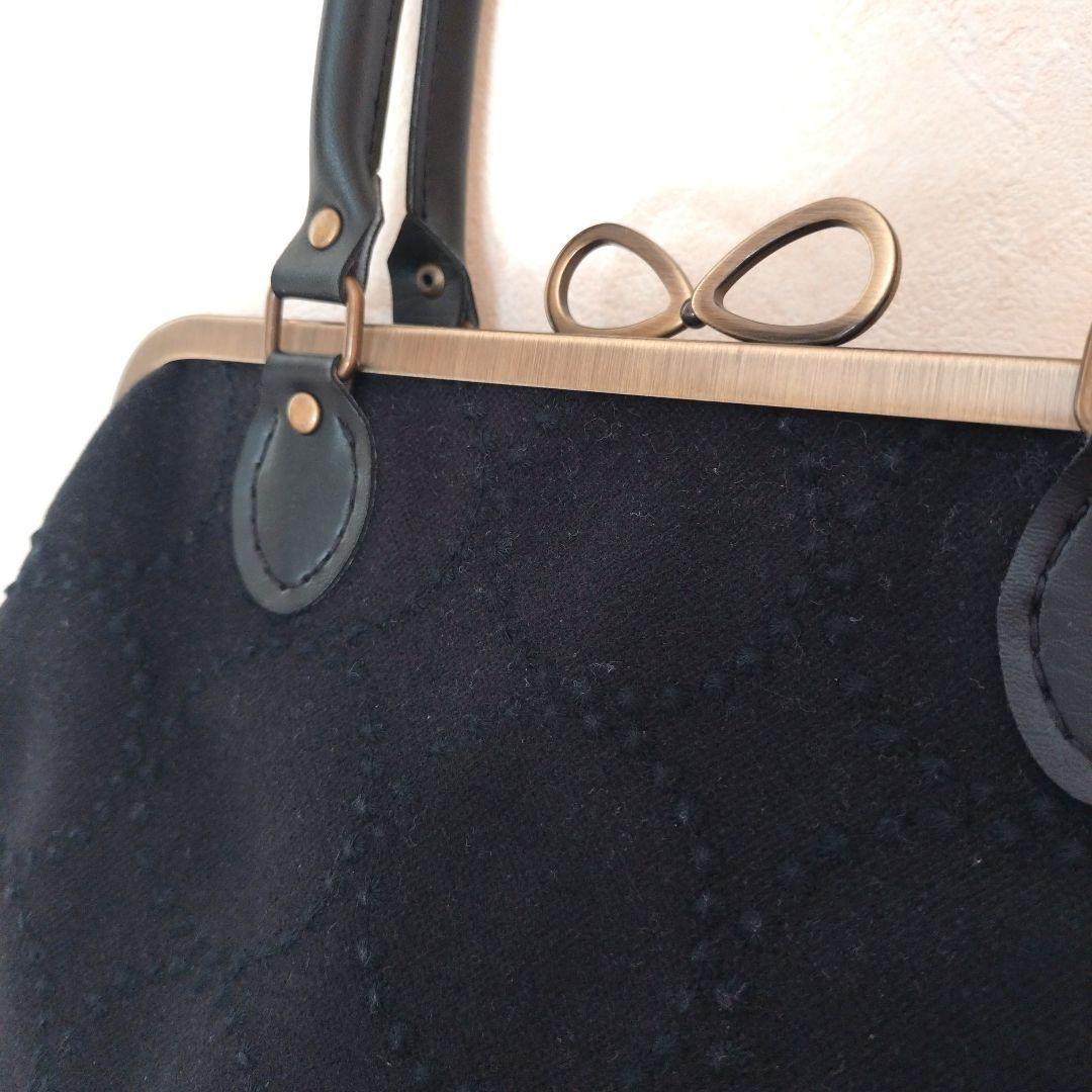 minä perhonen タンバリンdopブラック がま口バッグ