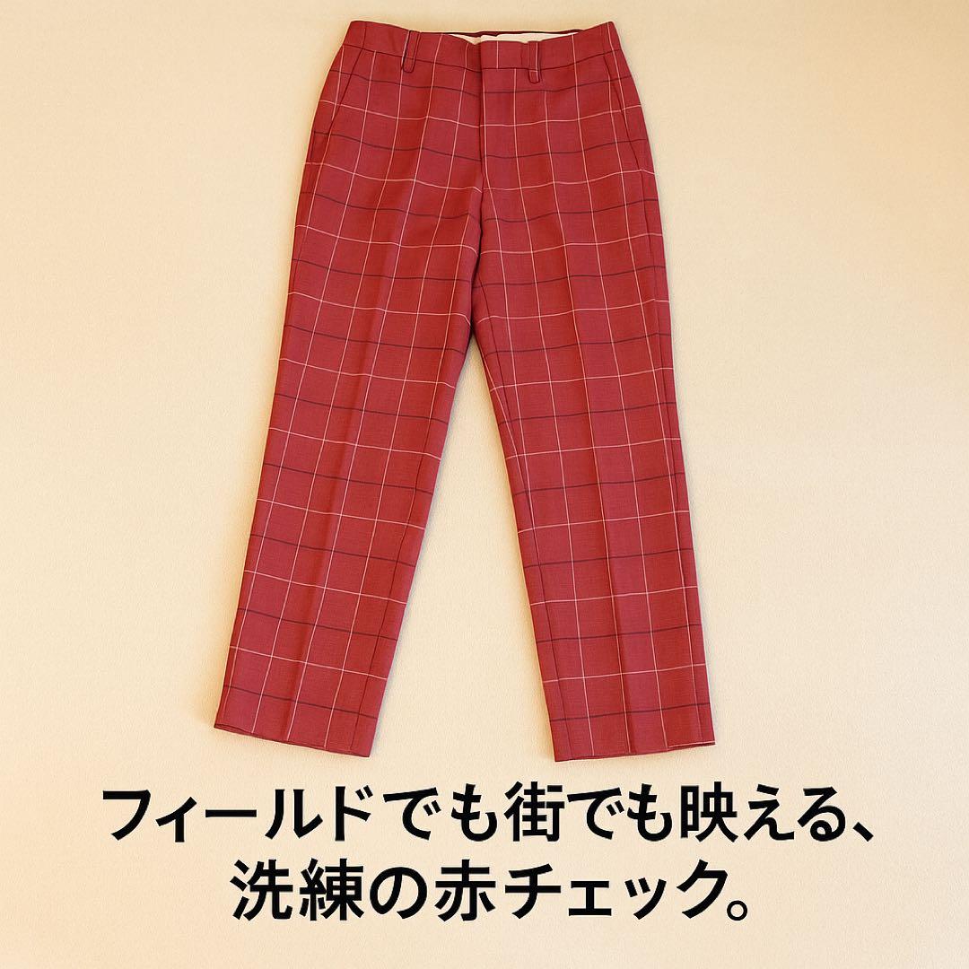 【PEARLY GATES】赤チェック柄ゴルフパンツ LL