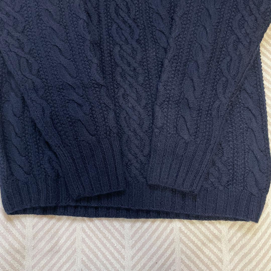 新品未使用 デッドストック RRL 三つ星 ケーブルニット XL ネイビー