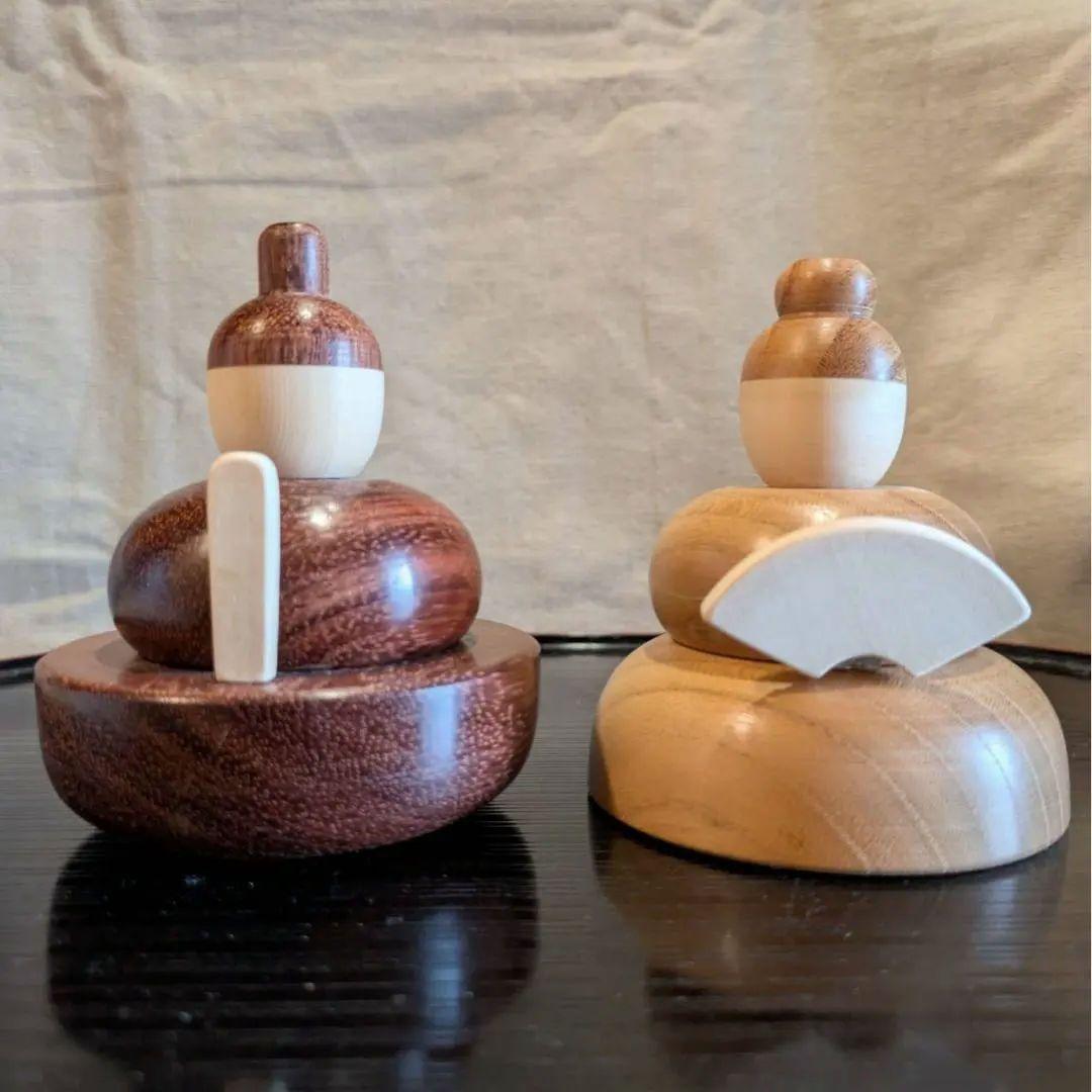 挽物屋のお雛様　ブビンガ・欅・ヒバ