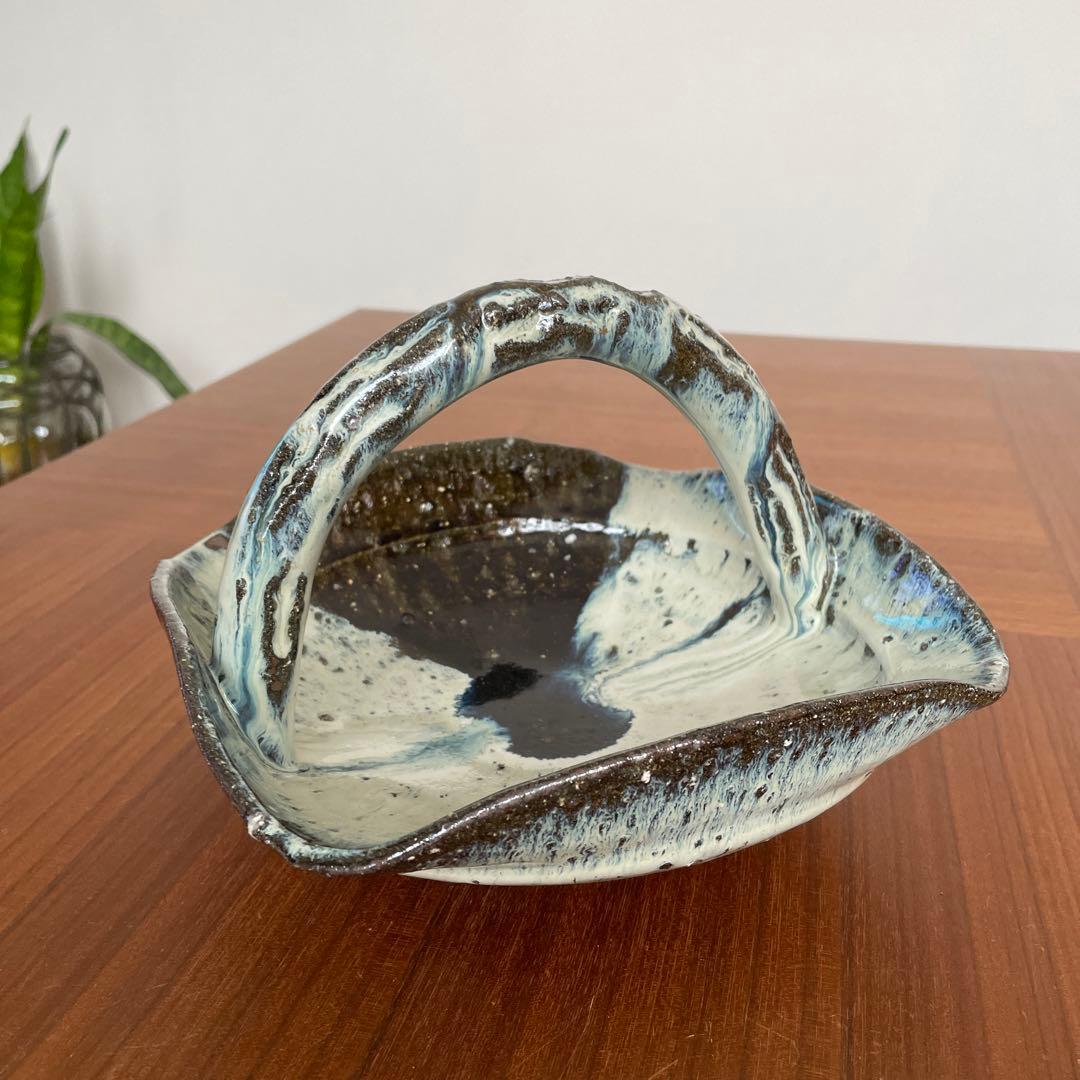 中川自然坊　朝鮮唐津手付き鉢 新品未使用 直径20cm