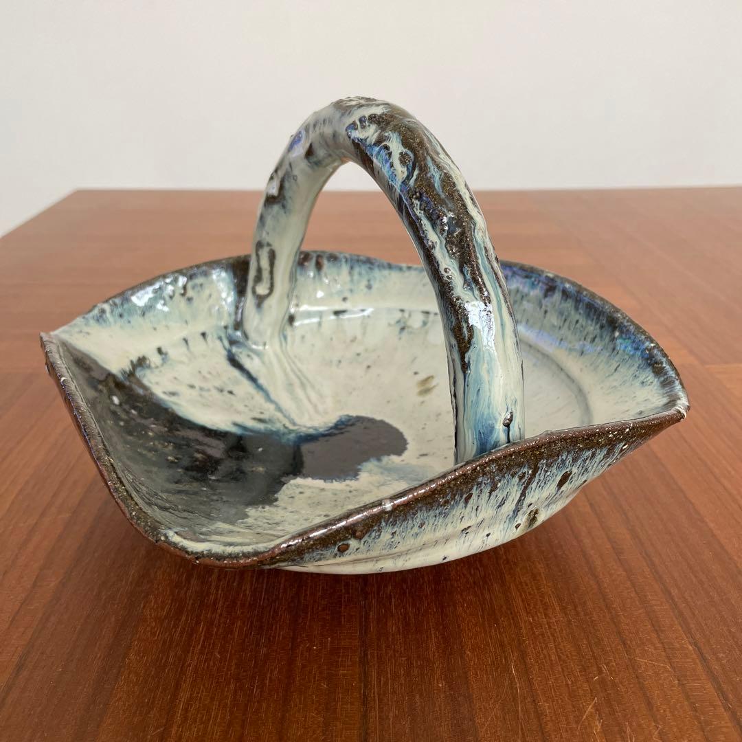 中川自然坊　朝鮮唐津手付き鉢 新品未使用 直径20cm