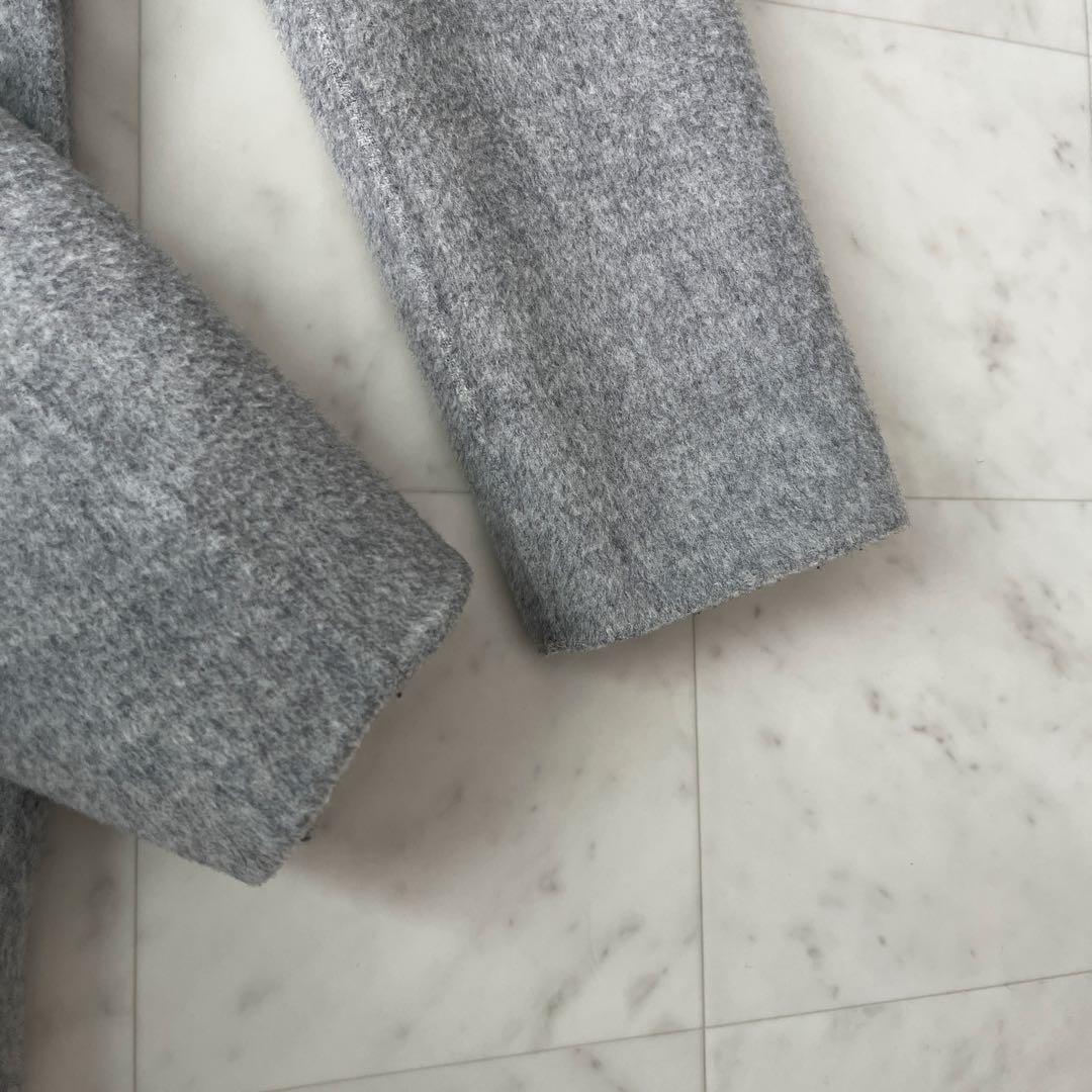 美品♡セオリー カシミア混 ダブルフェイス リバーコート グレー S