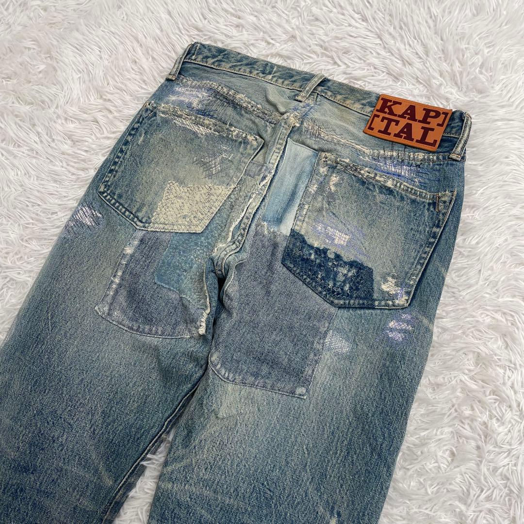 【名作】Kapital キャピタル 襤褸 ボロ 刺し子 デニムパンツ 34