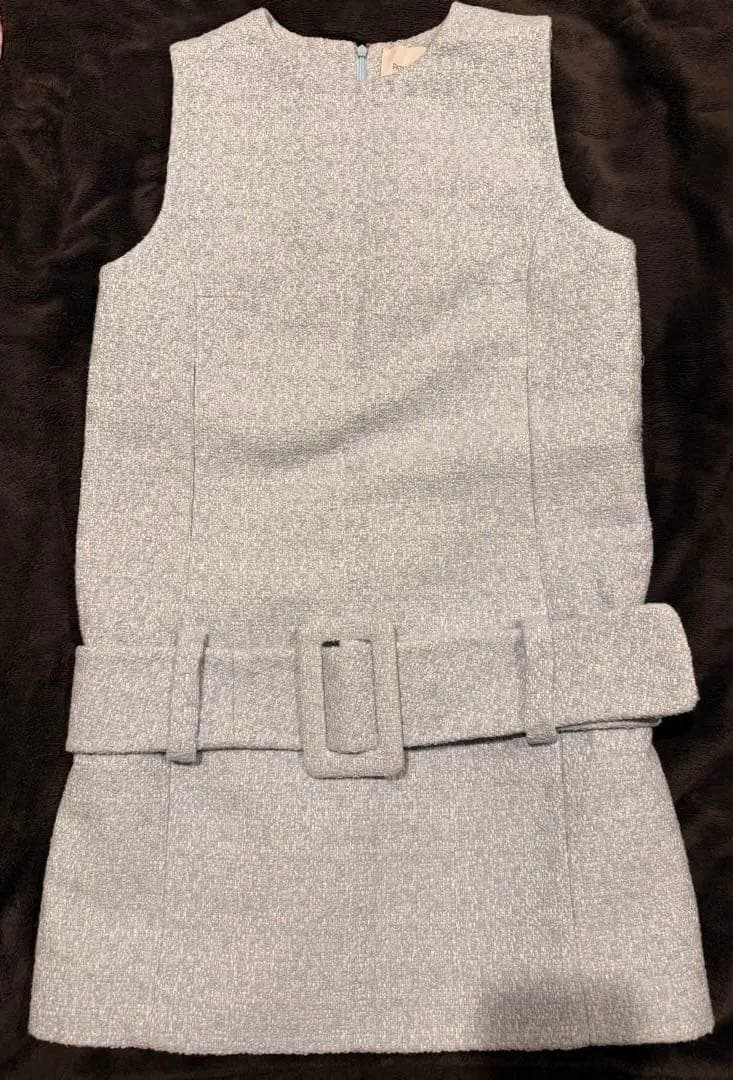 新品タグ付きPATOU ツイードベルテッドワンピース25ss