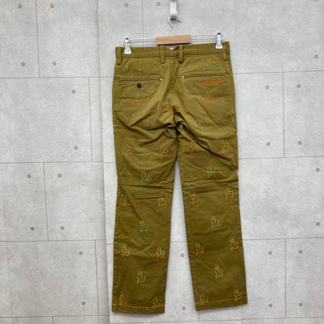 PEARLY GATES ゴルフパンツ 刺繍 サイズ4 カーキ ストレッチ