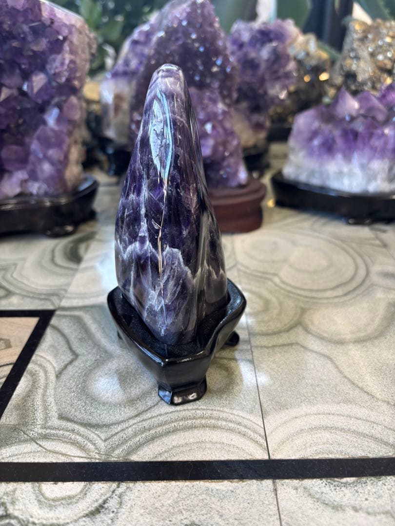 アメジスト　レース　ストーン　鉱石　希少　置物　インテリア