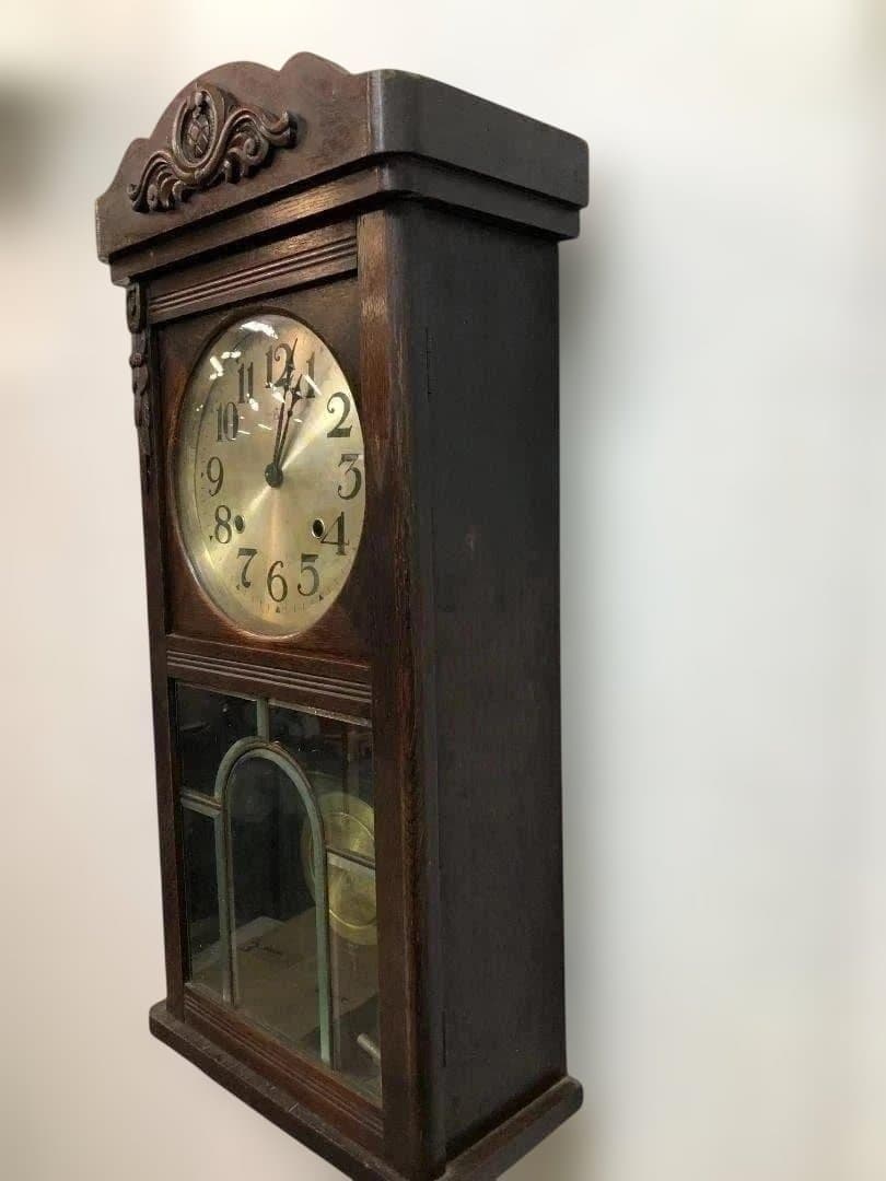 【送料無料】昭和13年製 矢野時計製作所 壁掛け 振り子時計 251105